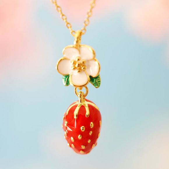 Kate Spade Picnic Perfect Strawberry Mini Pendant Necklace - Picture 7 of 11